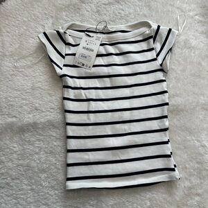 Zara Striped Boatneck Top